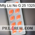 Mfg Lic No G 25 1325 26